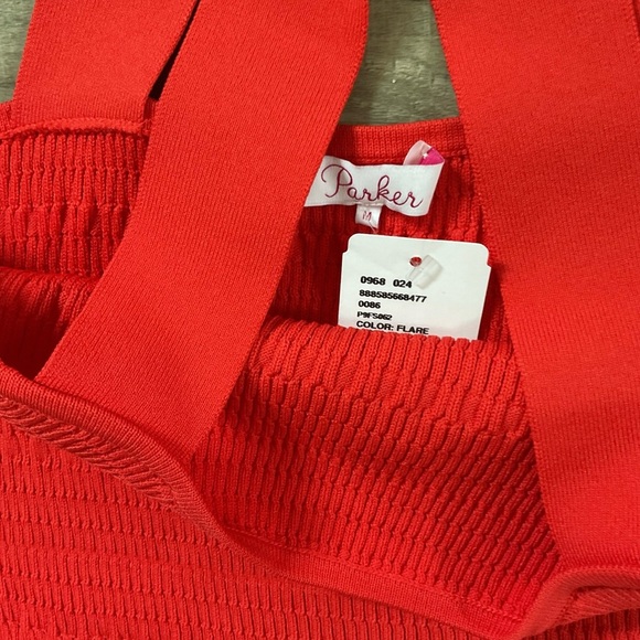 PARKER Knit Red Halterneck Top NWT size Medium - Picture 3 of 6